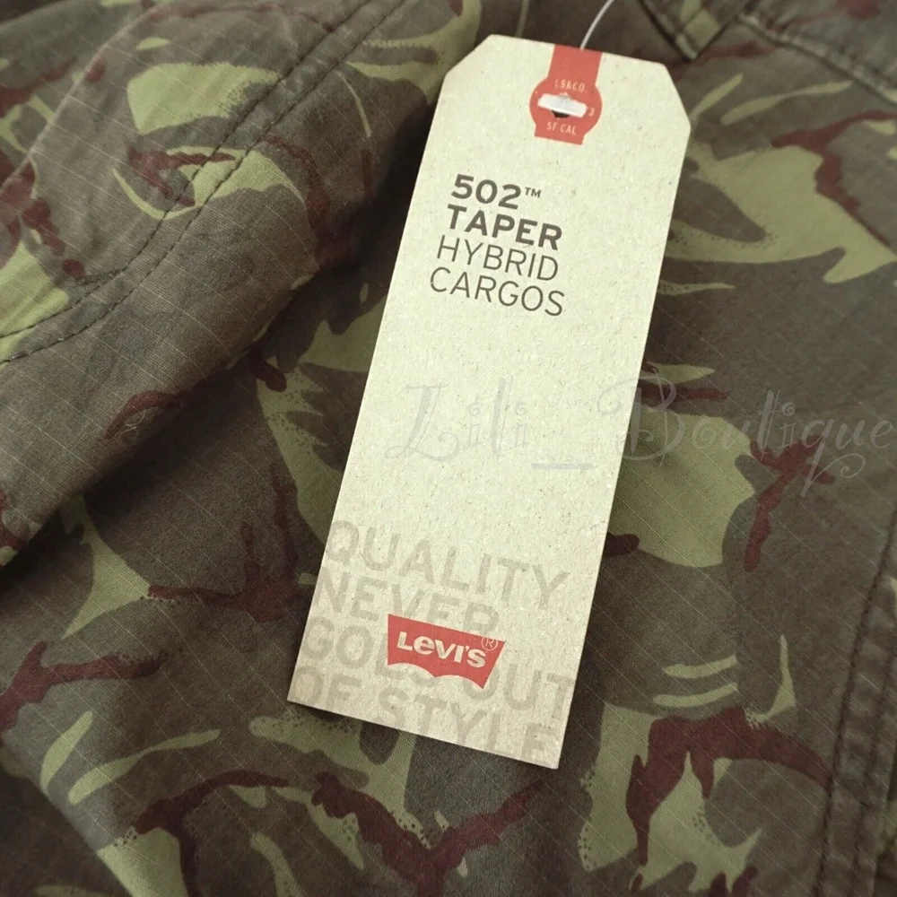 Levi's Men's 502 Taper Fit Hybrid Cargo Pants 795100019 Camo Multi Size 34x32